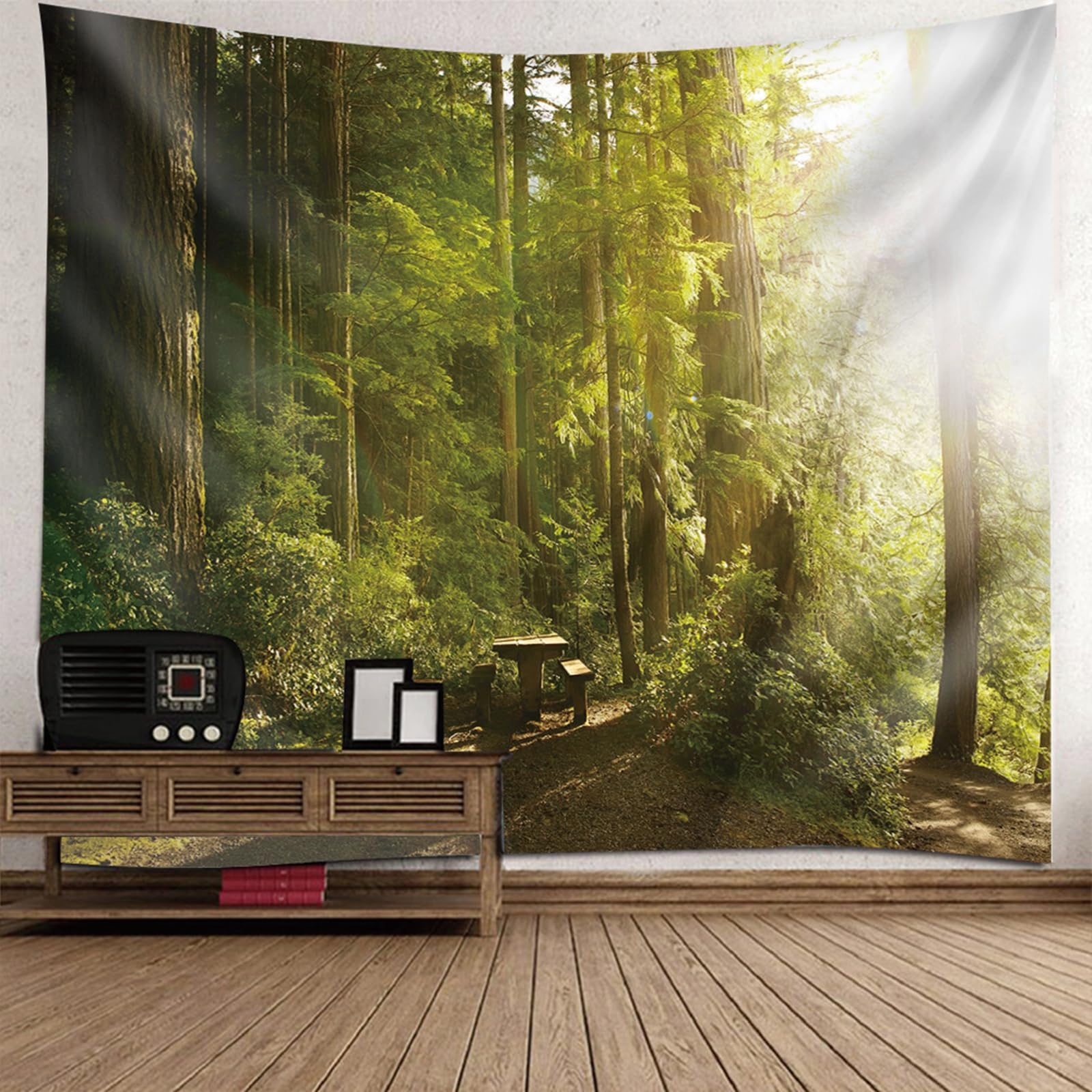 Tapisserie tissu de décoration forestière grand format et finitions soignées