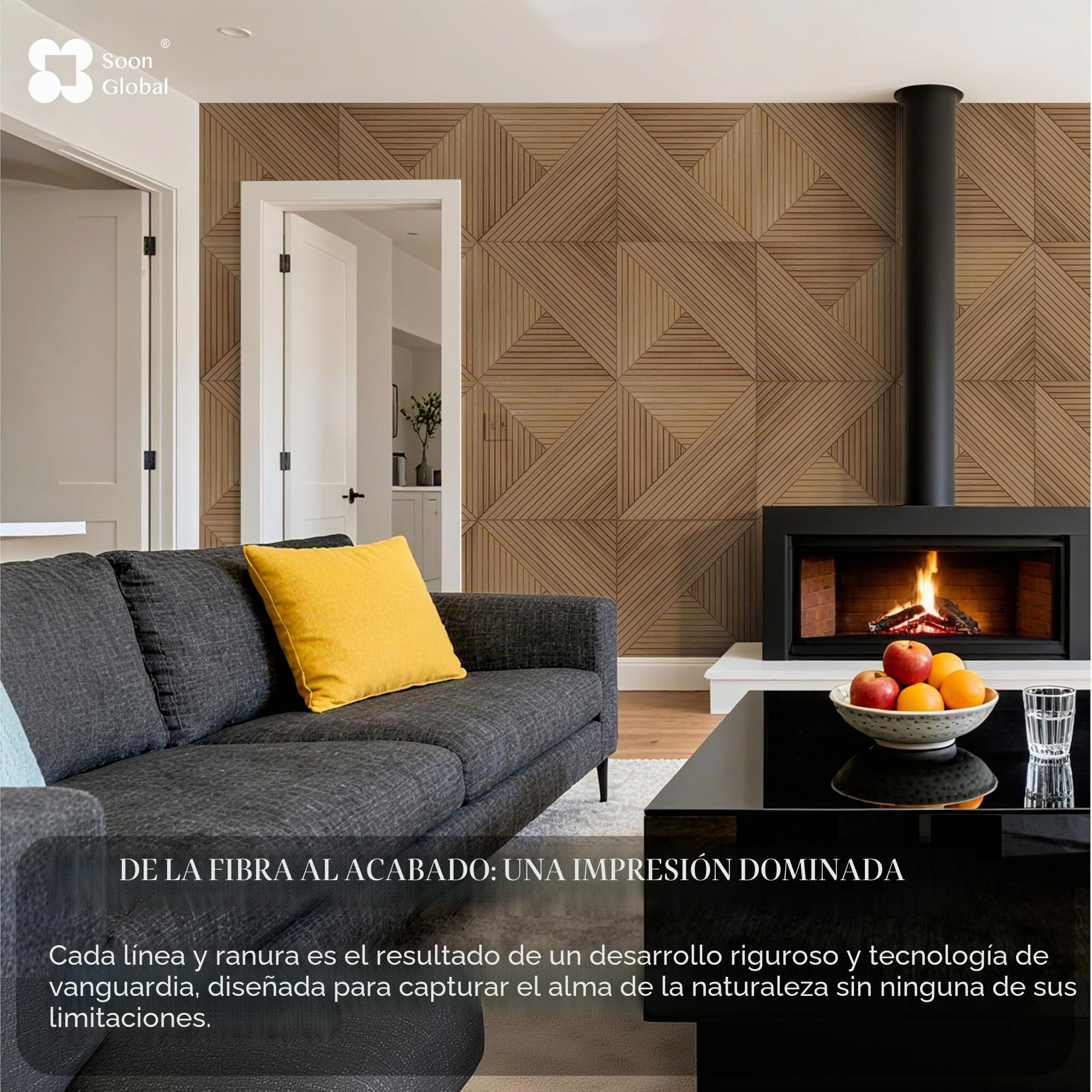 Soon Global 6 paneles acústicos de pared de 61 x 61 cm, paneles acústicos decorativos, paneles acústicos decorativos, paneles acústicos de pared, arte de pared absorbente de sonido, remolinos