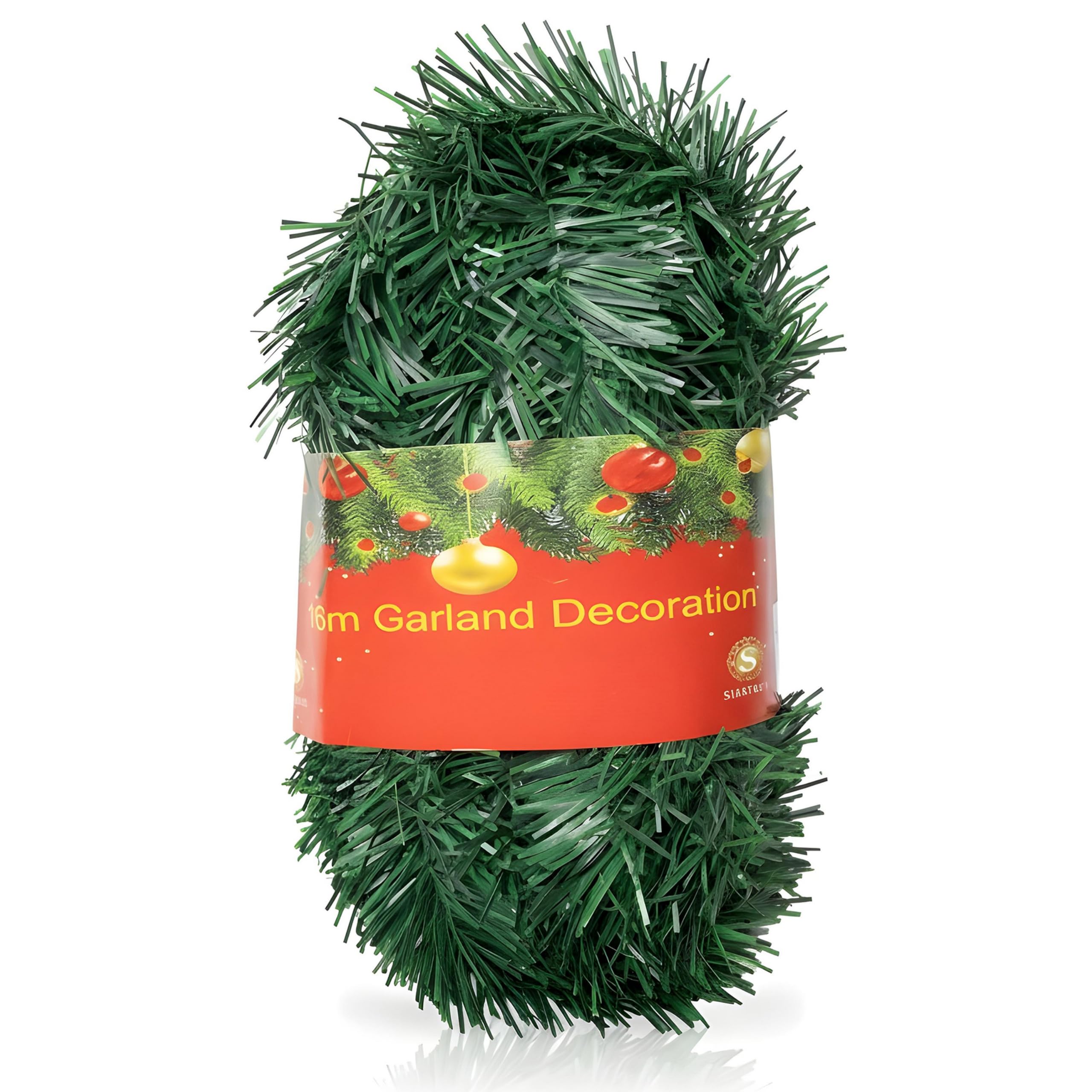 52ft/16m Christmas Garland Artificial Green Tinsel Staircase Garland Soft Xmas Greenery for Indoor Outdoor, Fireplaces, Door, Mantel, Wall Garden Wedding Decoration