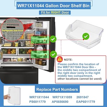 WR71X11044 WR71X11059 Refrigerator Door Bin for GE Refrigerator Door Shelf