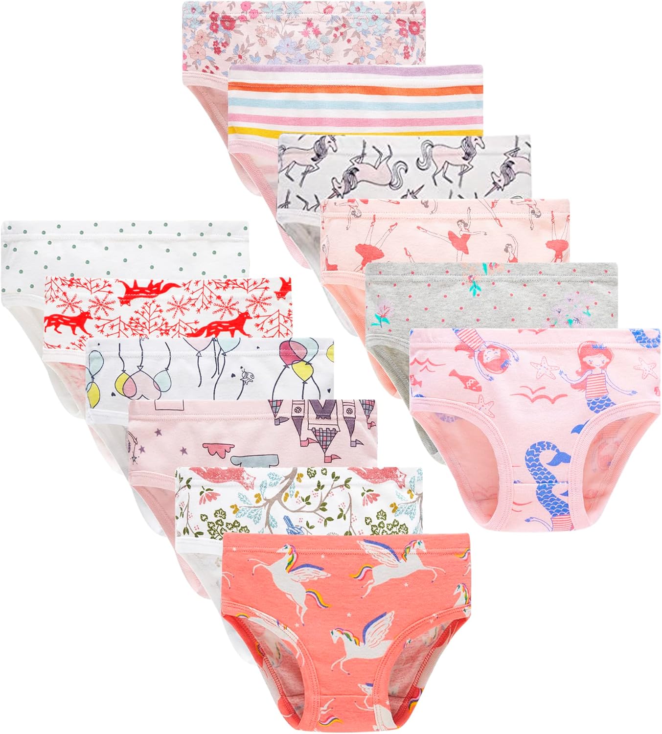 Winging Day Little Girls' Cotton Panties Baby Toddler Soft Underwear Multipack