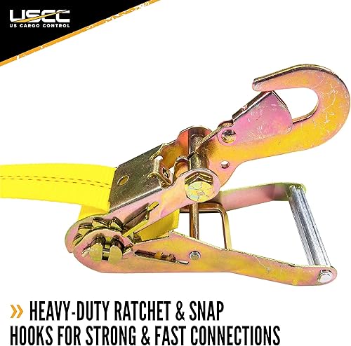 Miniatura 5 de US Cargo Control Red de rueda ajustable con correa superior de 4 pulgadas, equipada con gancho torcido y trinquete con gancho a presión, fácil de