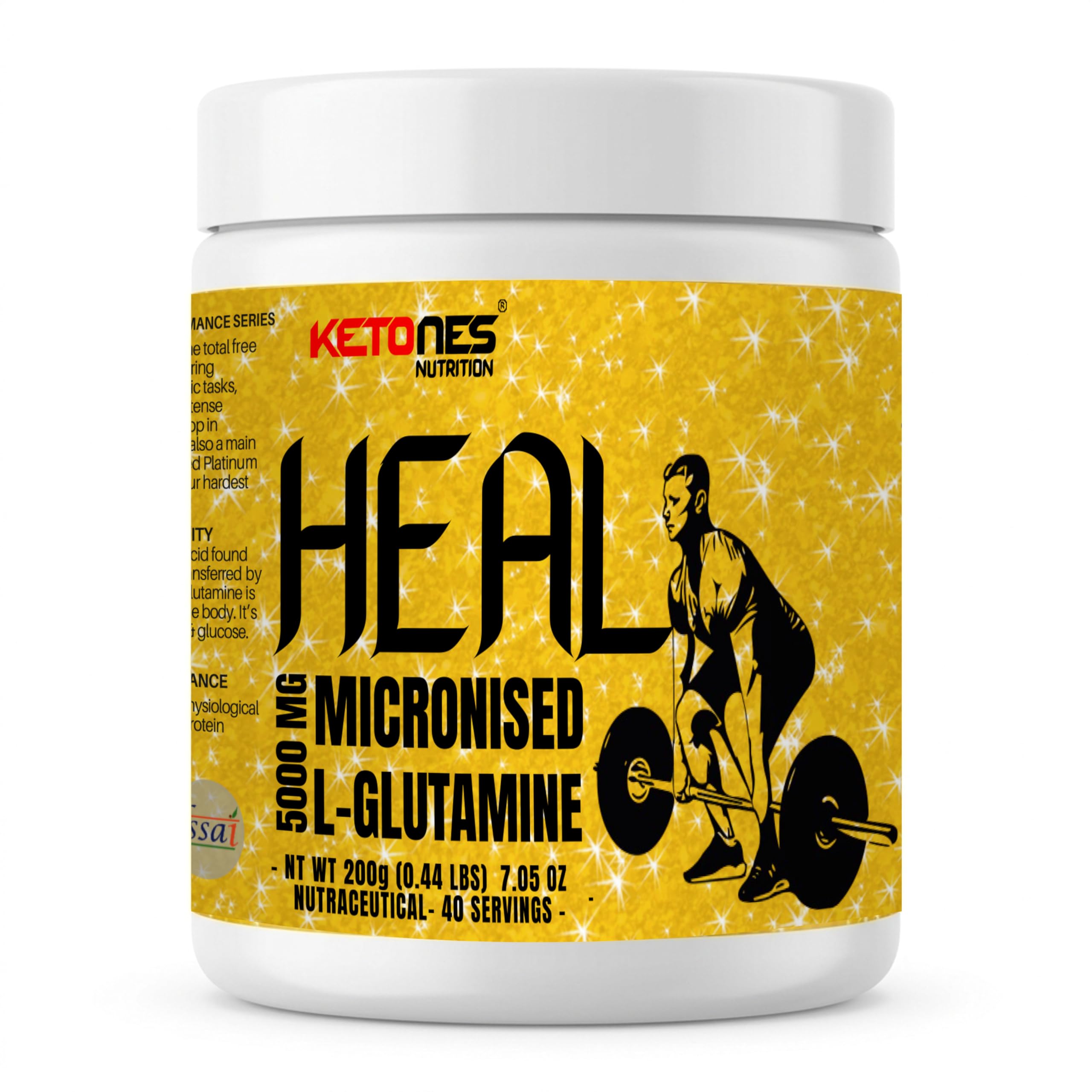 Ketones Nutrition I Heal I 5000 MG I Micronized I L-Glutamine I Nutraceuticals I 40 Servings I 200 GM-image-23