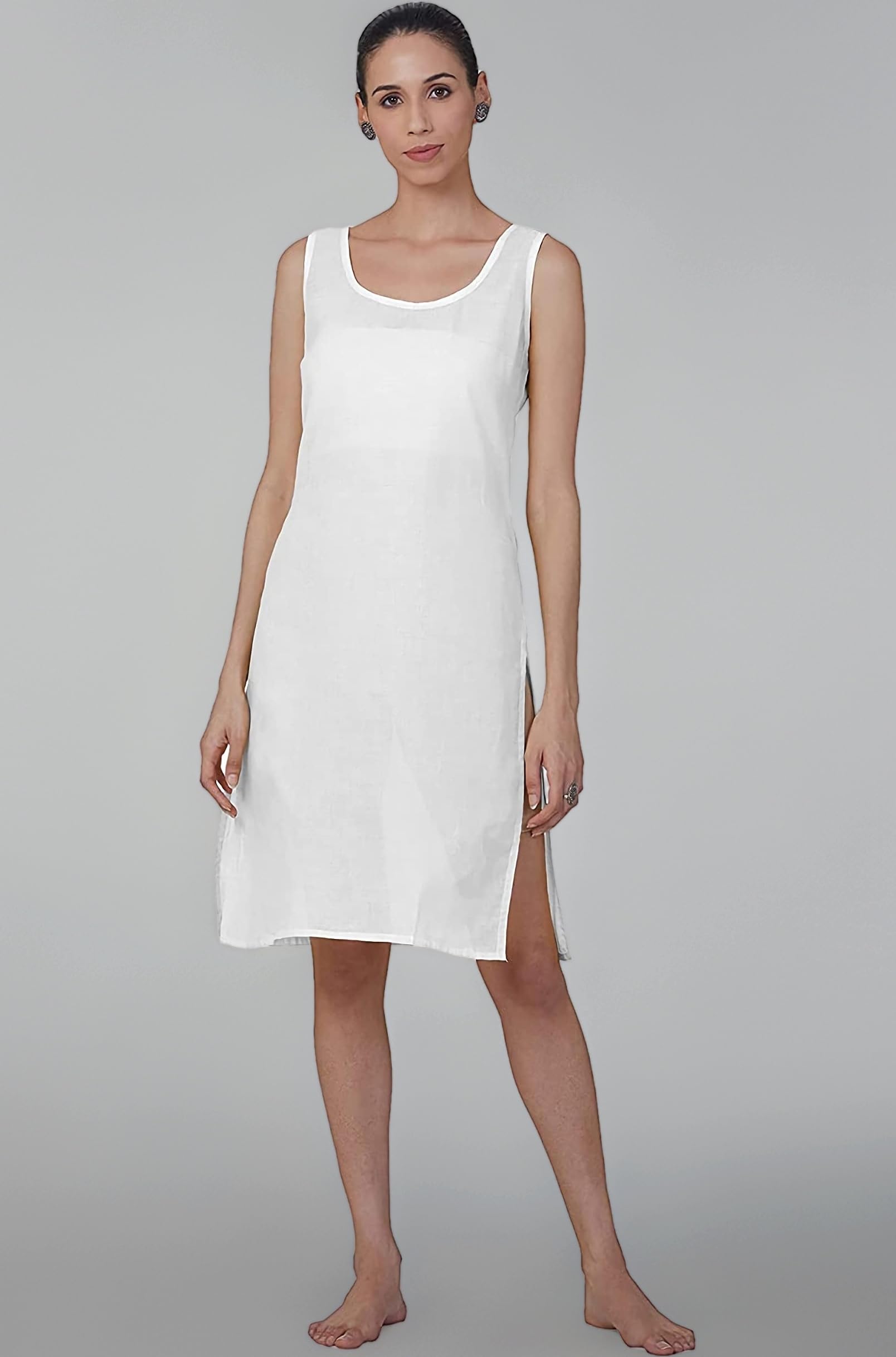 Women's Cotton Long Camisole Sameej - Knee-Length