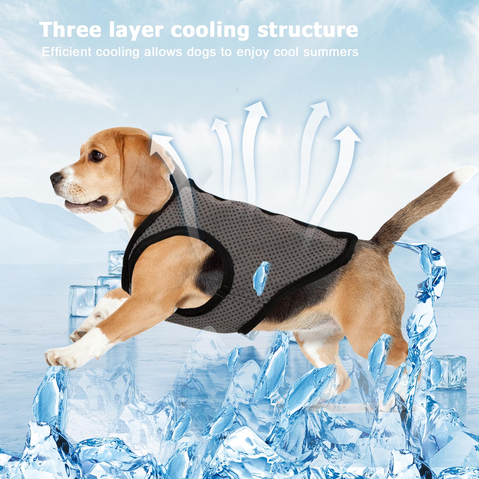 5 Tailles Gilet de Refroidissement Chien, Veste Rafraîchissant pour Chien de Petite, Moyenne et Grande Taille, Été Manteau Cool et Confortable pour Animaux pour la Chasse en Extérieur Camping (XL)