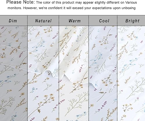 Miniatura 5 de RUVANTI - Juego de sábanas King, 100% algodón orgánico, percal, certificado GOTS, 4 piezas, bolsillo profundo de 15 pulgadas, frescas,