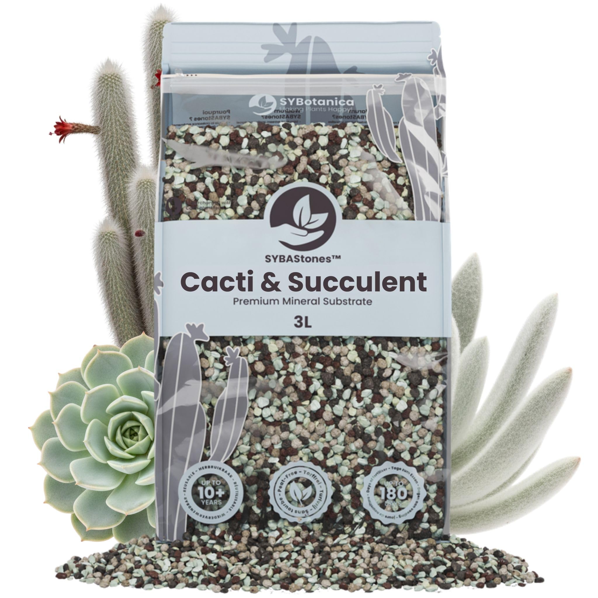 Sybotanica Kaktusy i sukulenty mieszanka mineralna 3 L, SYBAStones