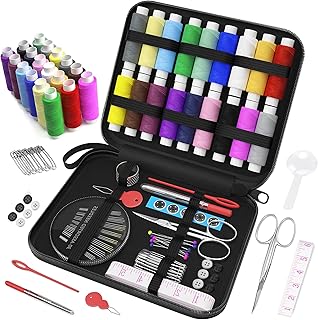 Bufomafo Mini Sewing Kit - Portable Needle and Thread Kit - Small Sewing Kits for Adults UK - Travel Sewing Kit in Sewing Kits Box - 87 pcs