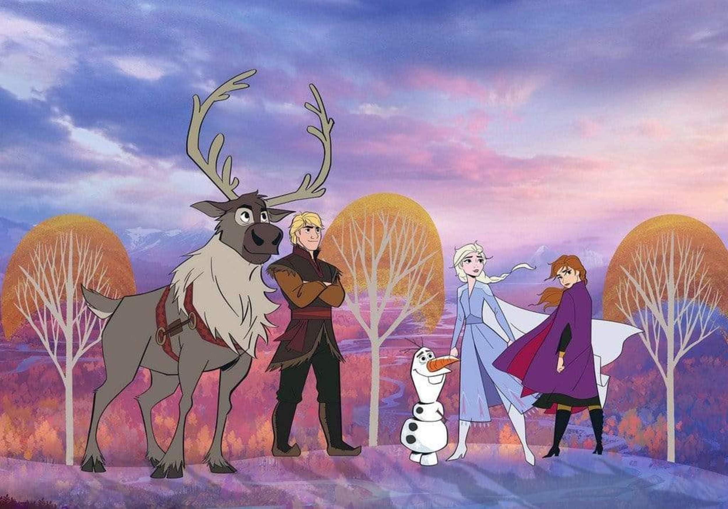 400 x 280cm Kids bedroom purple Disney photo wallpaper Frozen Autumn Forest