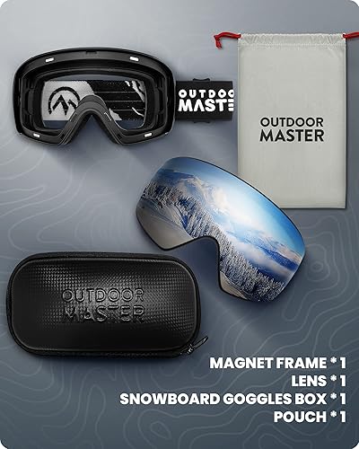 Miniatura 5 de OutdoorMaster Gafas de esquí Horizon - Gafas de snowboard con lente magnética intercambiable, sin marco