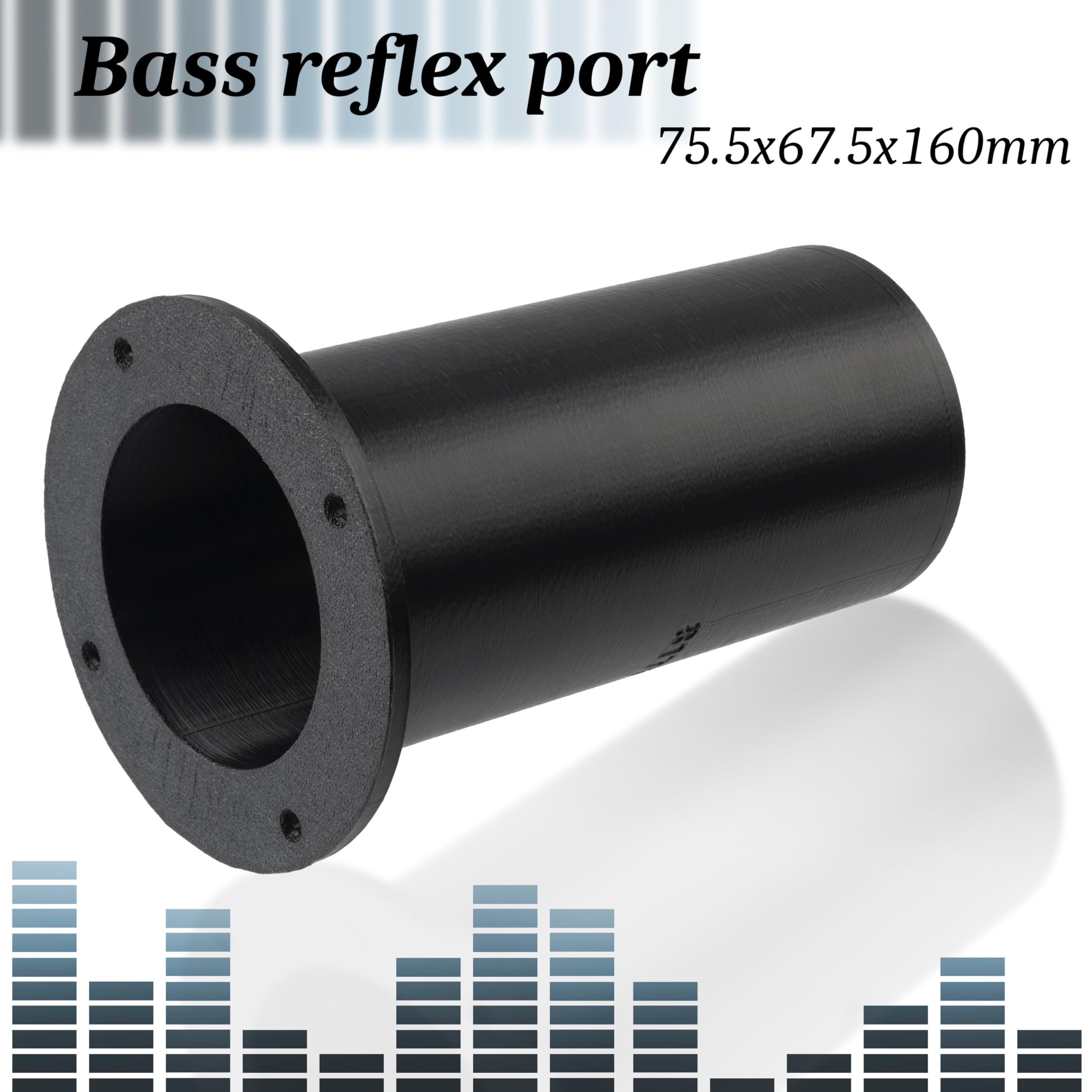 Aerzetix Tubo bass-reflex per altoparlante Ø75.5x67.5 mm lunghezza 160 mm in plastica ABS nera