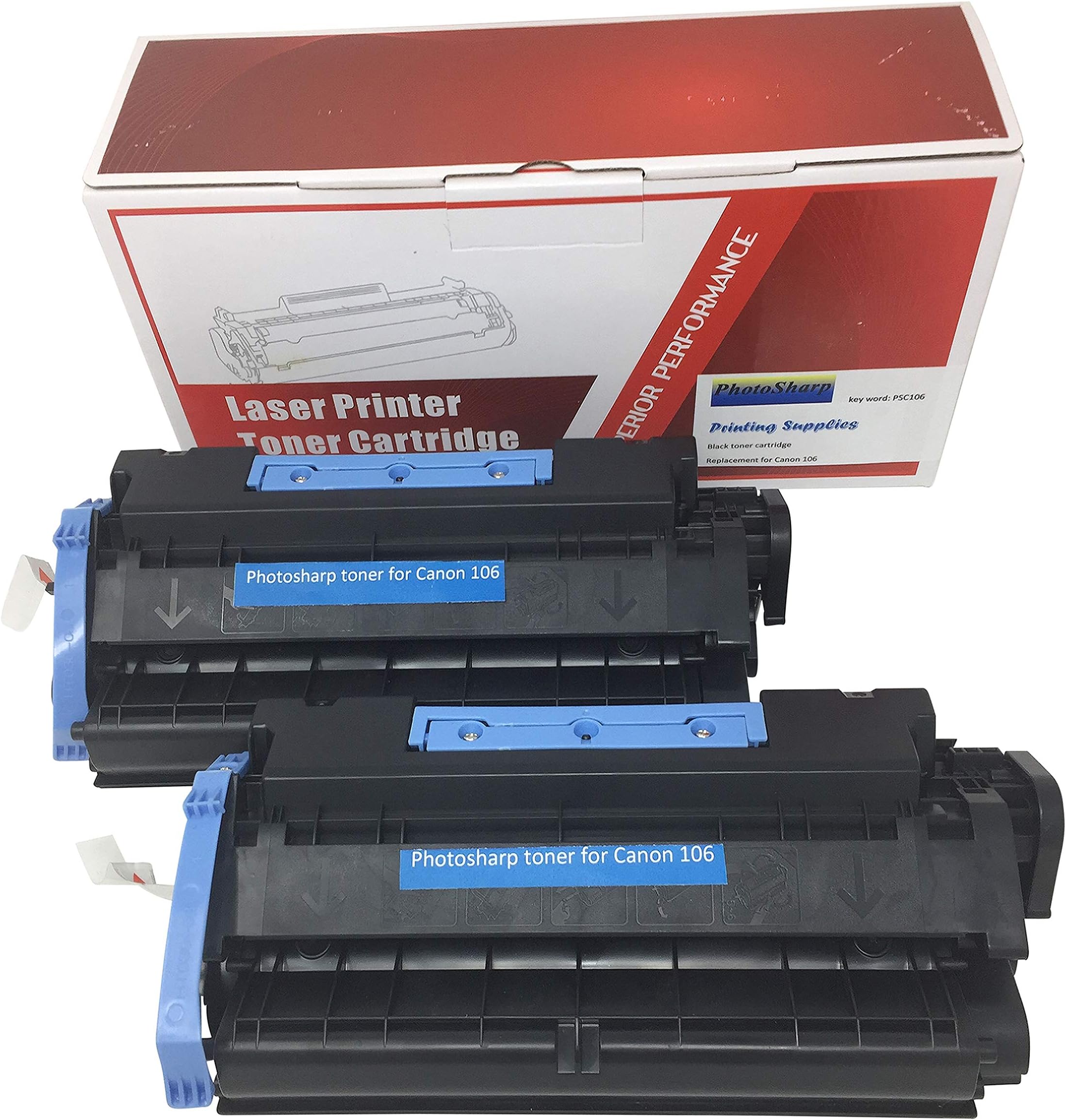 2 Compatible Cannon imageCLASS MF6500 Black Printing Ink Toner Cartridge Replacement for Canon 1O6 for Image-Class MF-6500 Series 106 All-in-one AIO Multifunction Mono Laser Printer