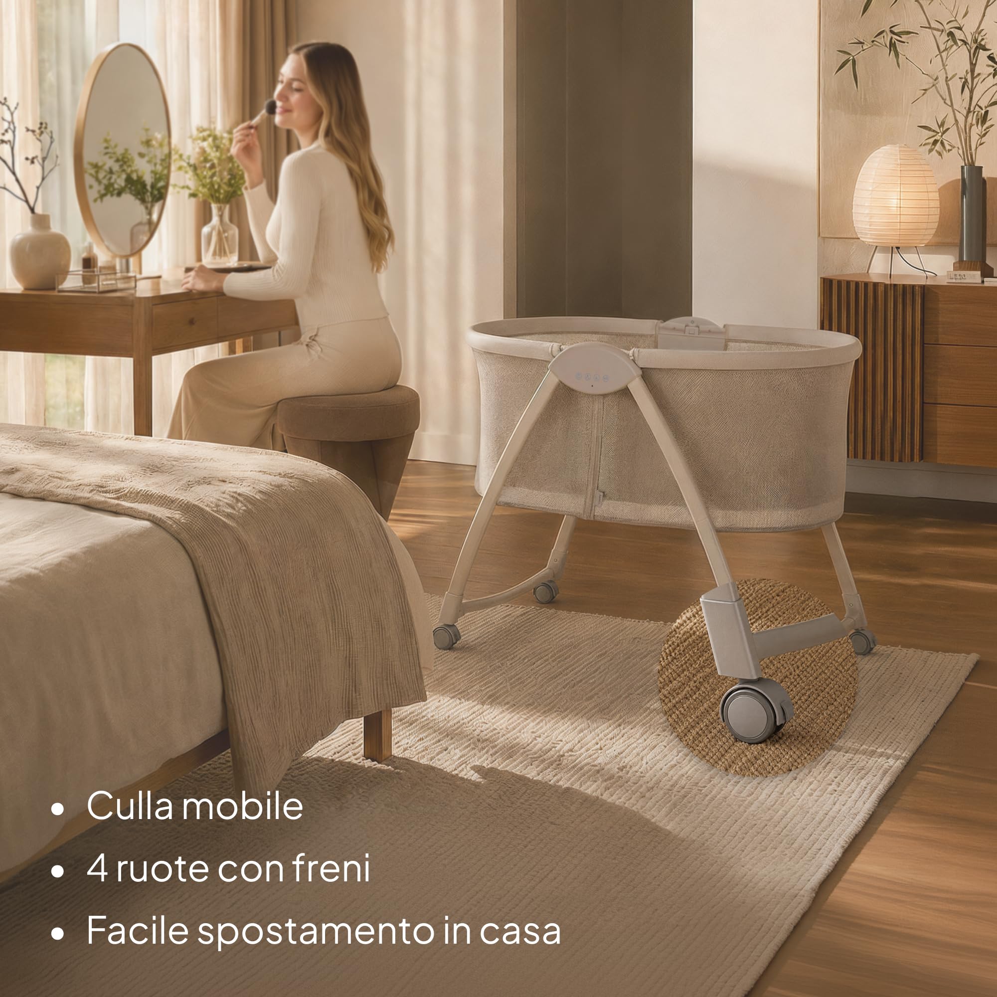lionelo Gaya Culla Elettrica per Neonati, Dondolio Automatico Laterale