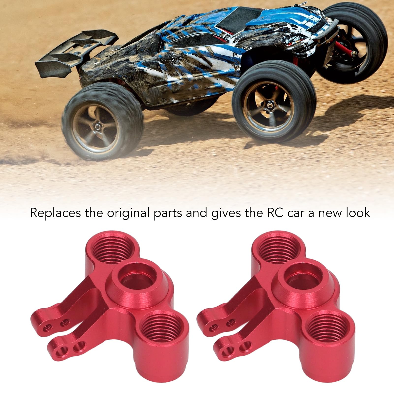 RC przednia tylna oś wsporniki zestaw do wymiany ramienia zwrotnicy ze stopu aluminium miska kierownicy tylna oś siedzenia dla Traxxas Revo Slash 1/16 Summit 72054 (Czerwony)
