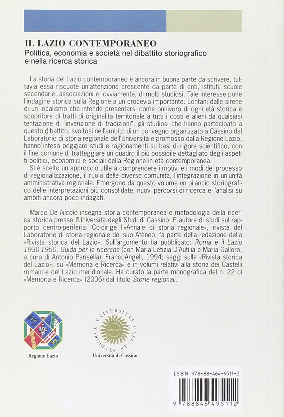 Il Lazio contemporaneo. Politica, economia e società nel dibattito storiografico e nella ricerca storica