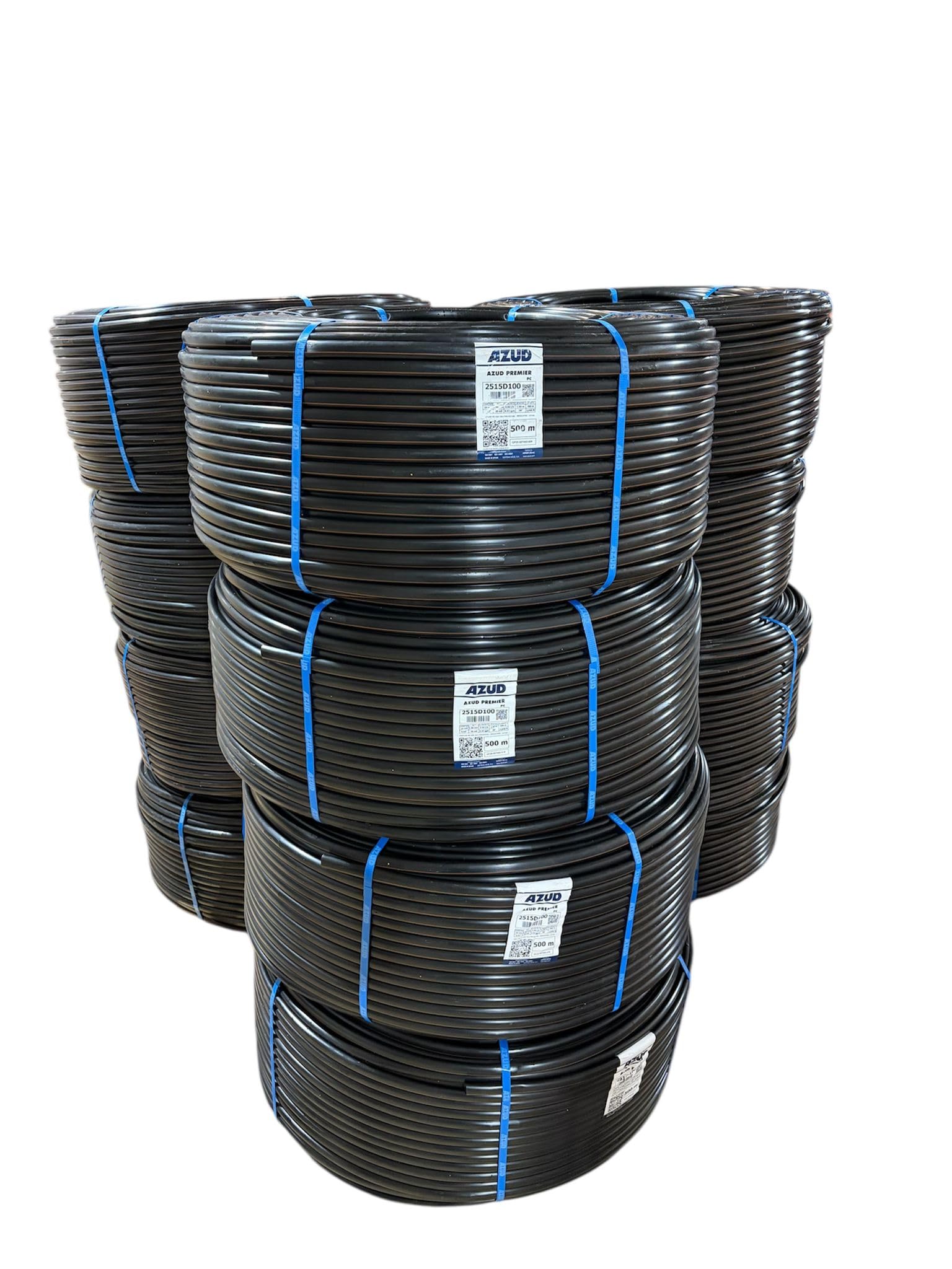 Tubo riego goteo autocompensante integrado 16mm 2.3 L/h a 0.5 metros. Rollo 500 metros. Azud Premier Pc