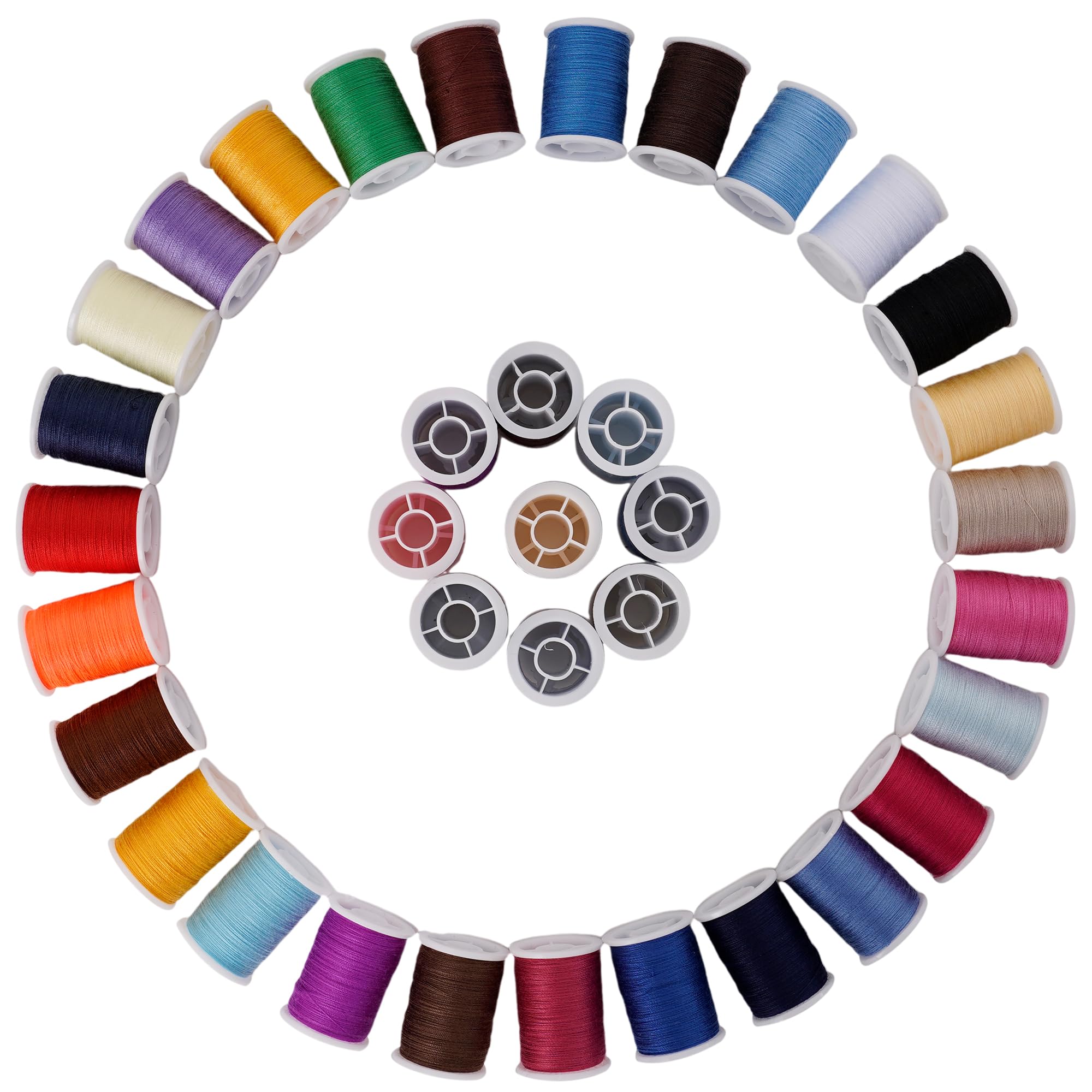 Hilo de coser de poliéster de 36 colores, 30 m por bobina, para coser a mano y uso en máquina de coser