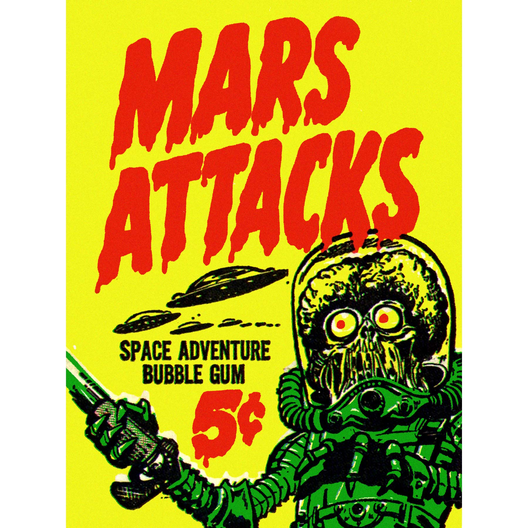 Wee Blue Coo Advertising Mars Attacks Bubble Gum Alien Monster Saucer Art Canvas Print
