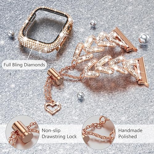 Miniatura 4 de WINGLE Funda brillante para Apple Watch Band para mujeres de 1.575 pulgadas, 1.732 pulgadas, 1.614 pulgadas, 1.772 pulgadas, 1.614 pulgadas, 1.614