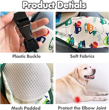 Dog Elbow Protector, Elbow Sleeves with Mesh Pad for Medium Large Dogs Prevent Licking Wound(Car,4XL)
