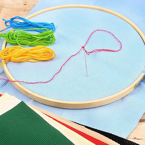 Miniatura 6 de Caydo 8 piezas de tela Aida de 8 colores, 14 unidades, tela de punto de cruz clásica, 12 x 18 pulgadas