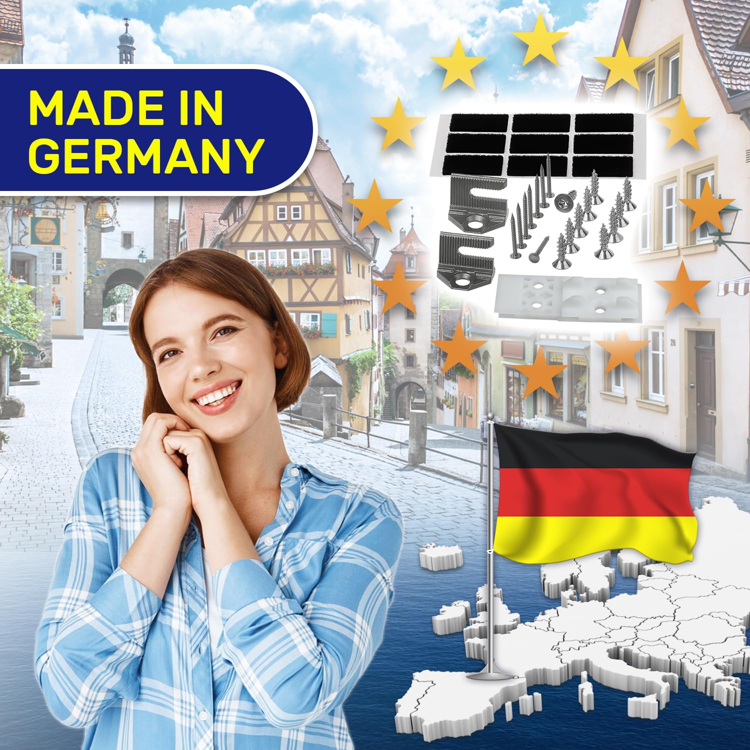 Montagesatz für Befestigung Tür an Frontblende des Geschirrspüler Vollintegrierbar mit dem Originalcode 10009603 00626592 626592 für Bosch für Siemens - MADE IN GERMANY - MONTERAL