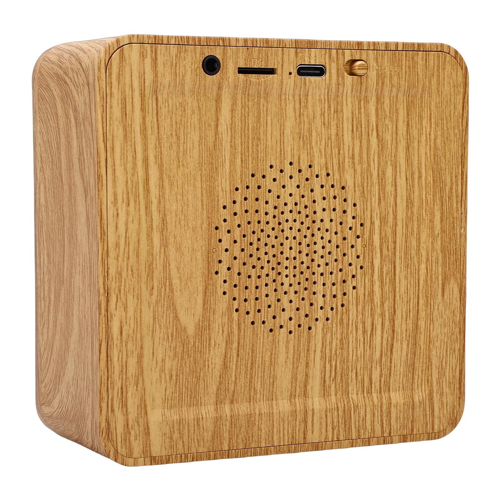 Generic Luz Nocturna Máquina de Ruido Blanco Altavoz Bluetooth Relajante para Dormitorio Oficina Trabajo ABS 4.53x4.53x2.09in (Grano de madera)
