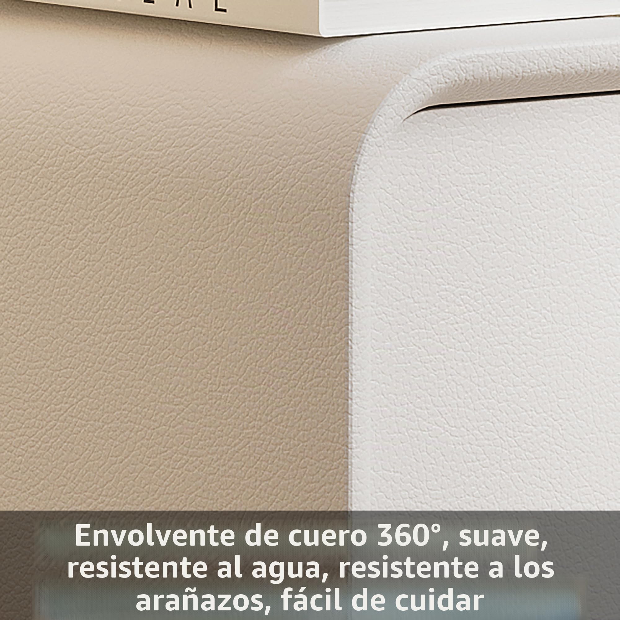 MSFE Mesita de Noche Estrecha, Mesita de Noche Estrecha con Superficie de Cuero,20cm Mesa Auxiliar Blanca con 2 Cajones, Mesitas Dormitorio,Sin Instalació, para Dormitorio,Salón