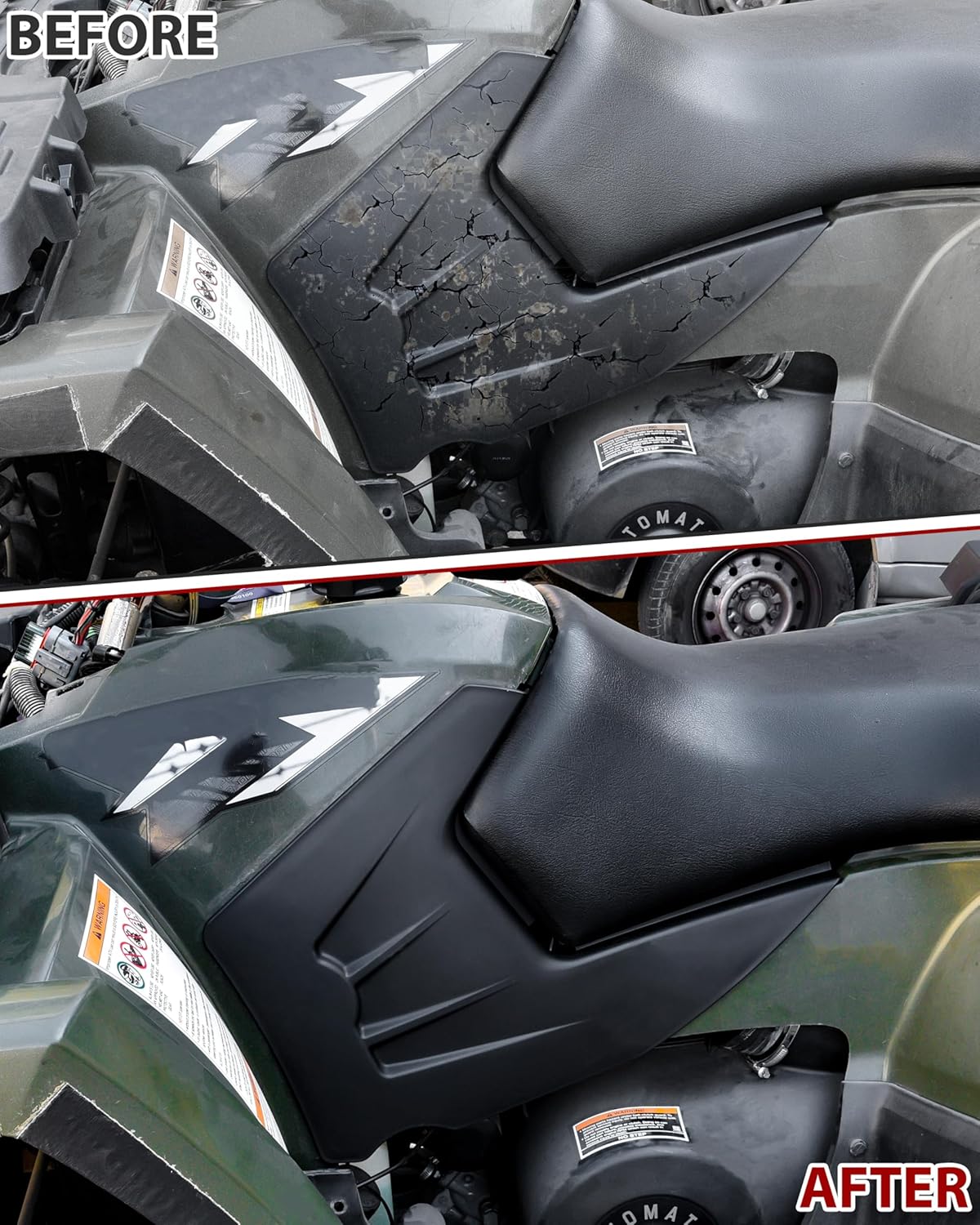 SAUTVS Left and Right Side Panels for Polaris Sportsman 800 700 500 2006 2007, Black Side Fairing Panel Guard Plates for Polaris Sportsman 800 700 500 2006-2007 Accessories