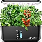 Ahopegarden Indoor Garden Hydroponics Growing System: 10 Pods Plant Germination Kit Aeroponic Herb Vegetable Growth Lamp Countertop with LED Grow Light - Hydrophonic Planter Grower Harvest Lettuce