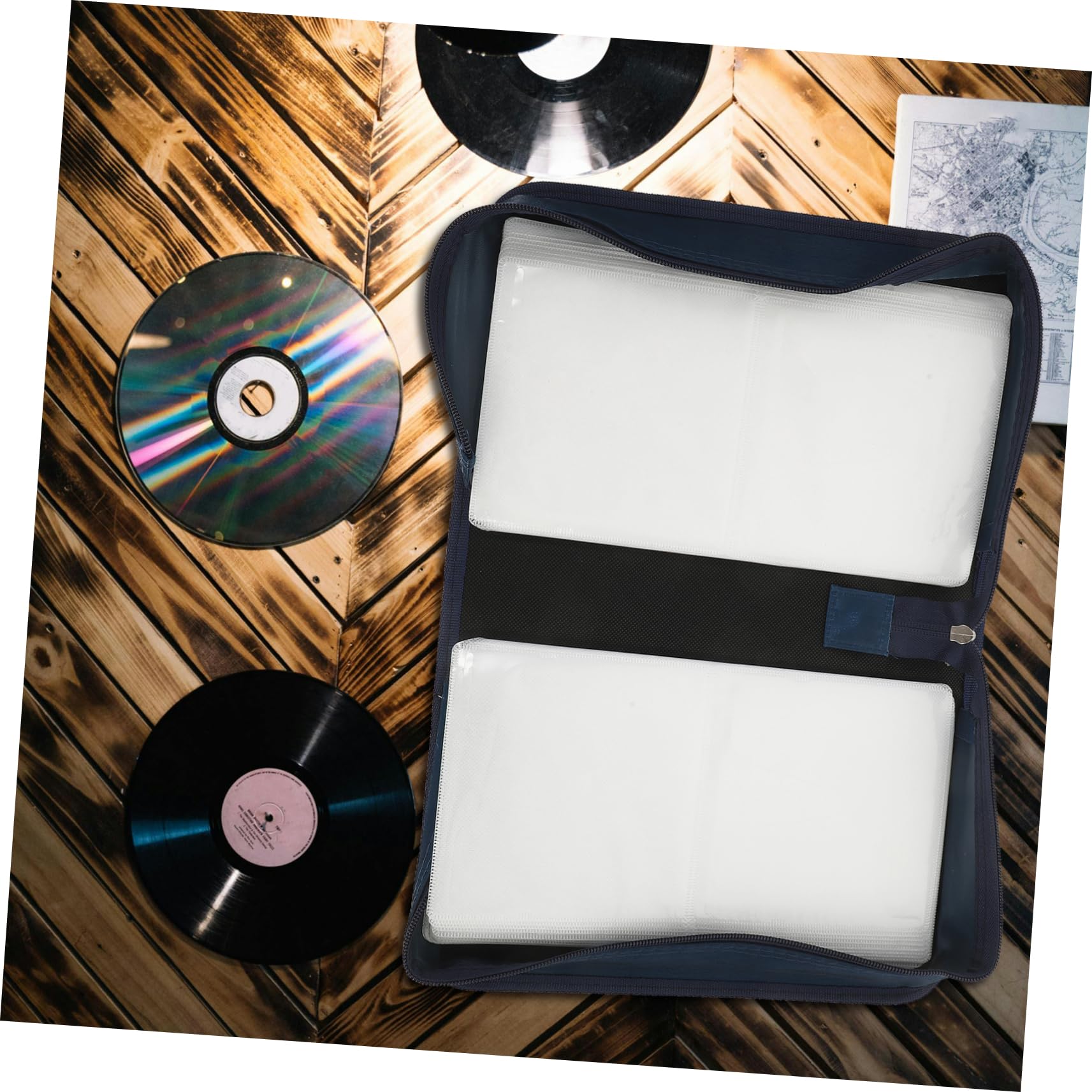 ULTECHNOVO 3pezzi Custodia Cd Portatile Organizer Compatto Per Dvd e Dischi Capacità Protezione Contro Graffi e Danni Per Uso Domestico e Auto Design Minimalista e Elegante
