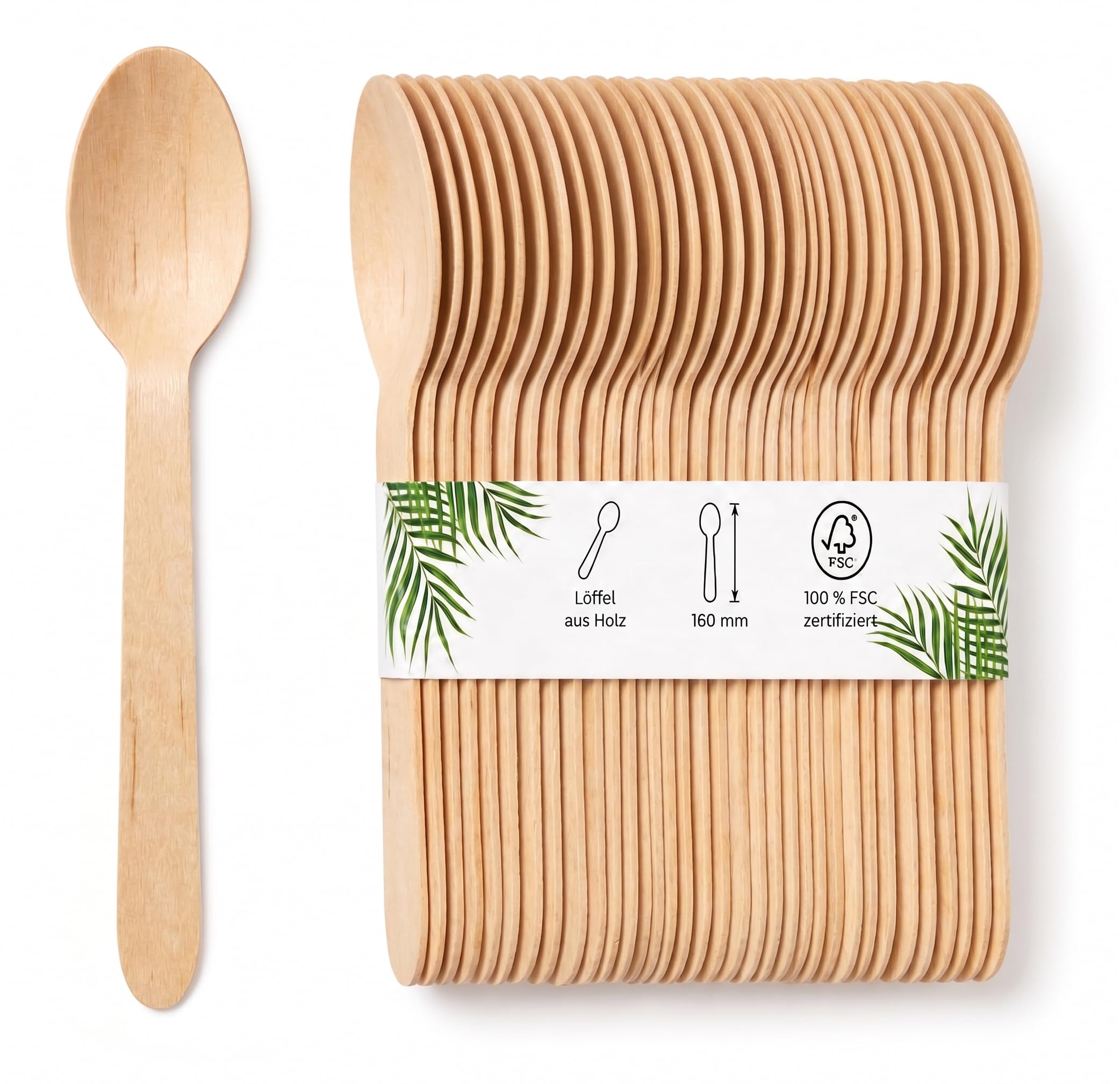 1000 Holzlöffel Birke 16cm | biologisch abbaubar | Nachhaltiges Besteck | Einwegbesteck | Holzbesteck