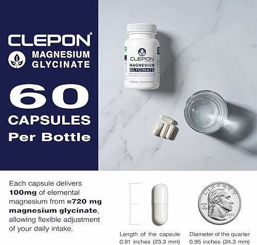 Miniatura 9 de Glicinato de magnesio, quelado, altamente absorbente y suave para el estómago, suplemento para la salud del corazón y los huesos, sueño reparador,