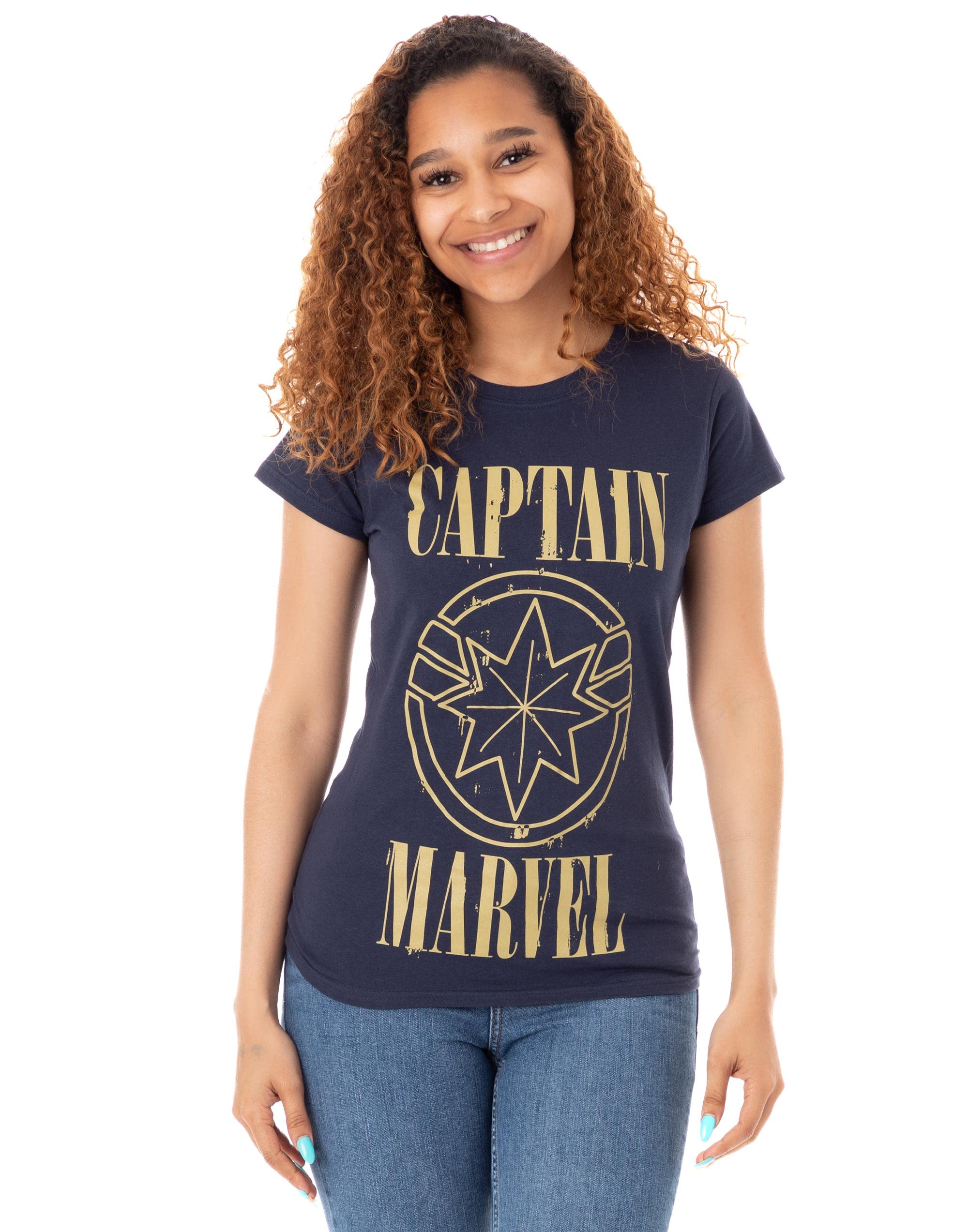 Marvel Women's Blue Short Sleeved T-Shirt | | Official Merch | Size: Small