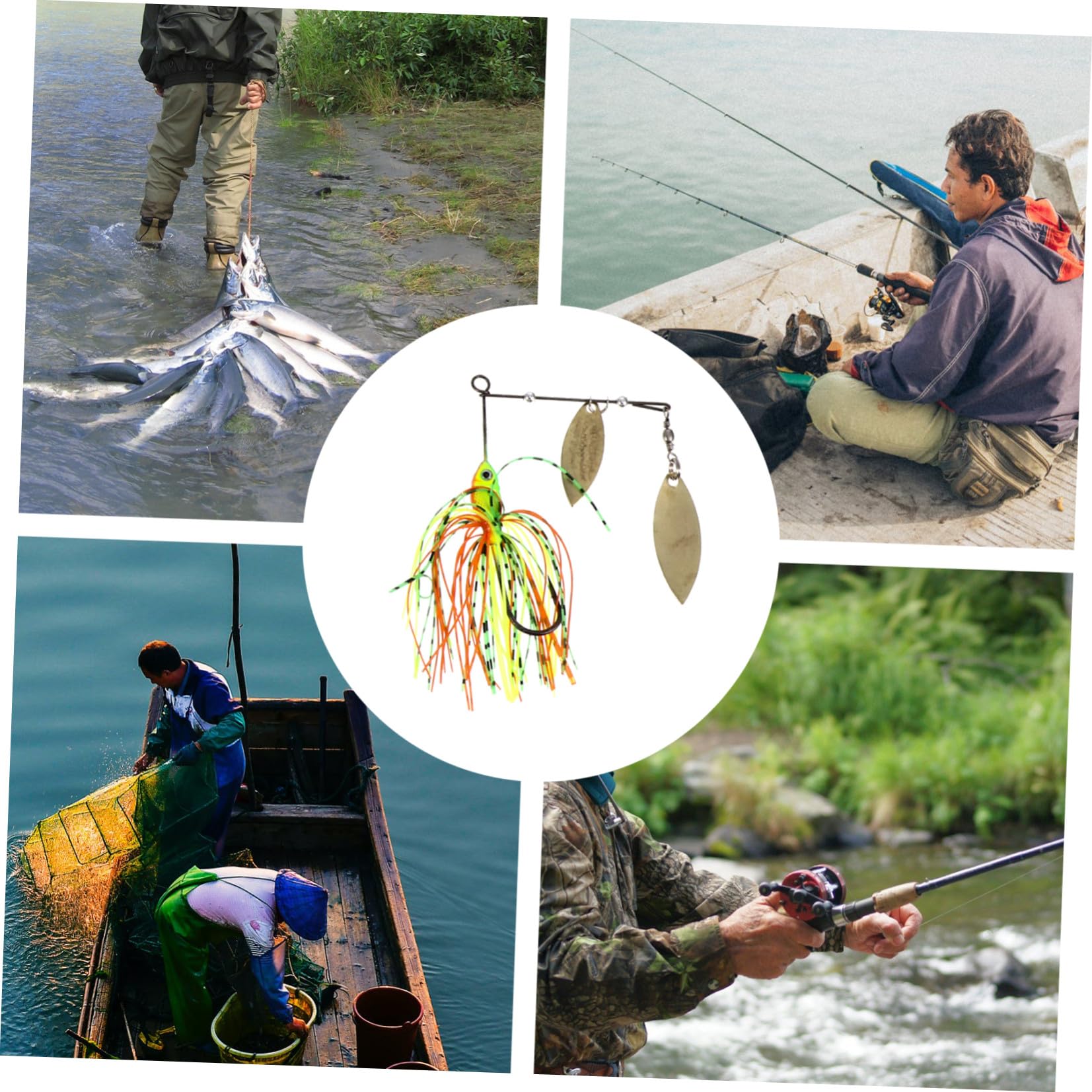 ifundom Cebo Falso Cebos para Peces Barba Cebos De Pesca De Colores Señuelo De Pesca Imitación Señuelos De Pesca De Lubina Artificial Cebo De Pescado Falso Barba Metal