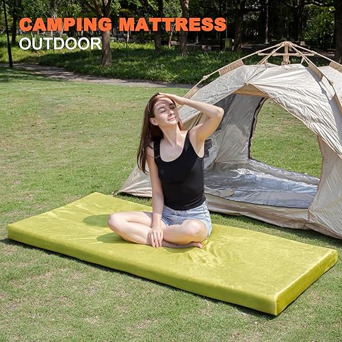 Miniatura 7 de Memory Foam Camping Mattress Sleeping Pad, 3" Thick Waterproof Portable Roll Up Sleeping Mats & Floor Mattress Pad with Pillow + Travel Bag for