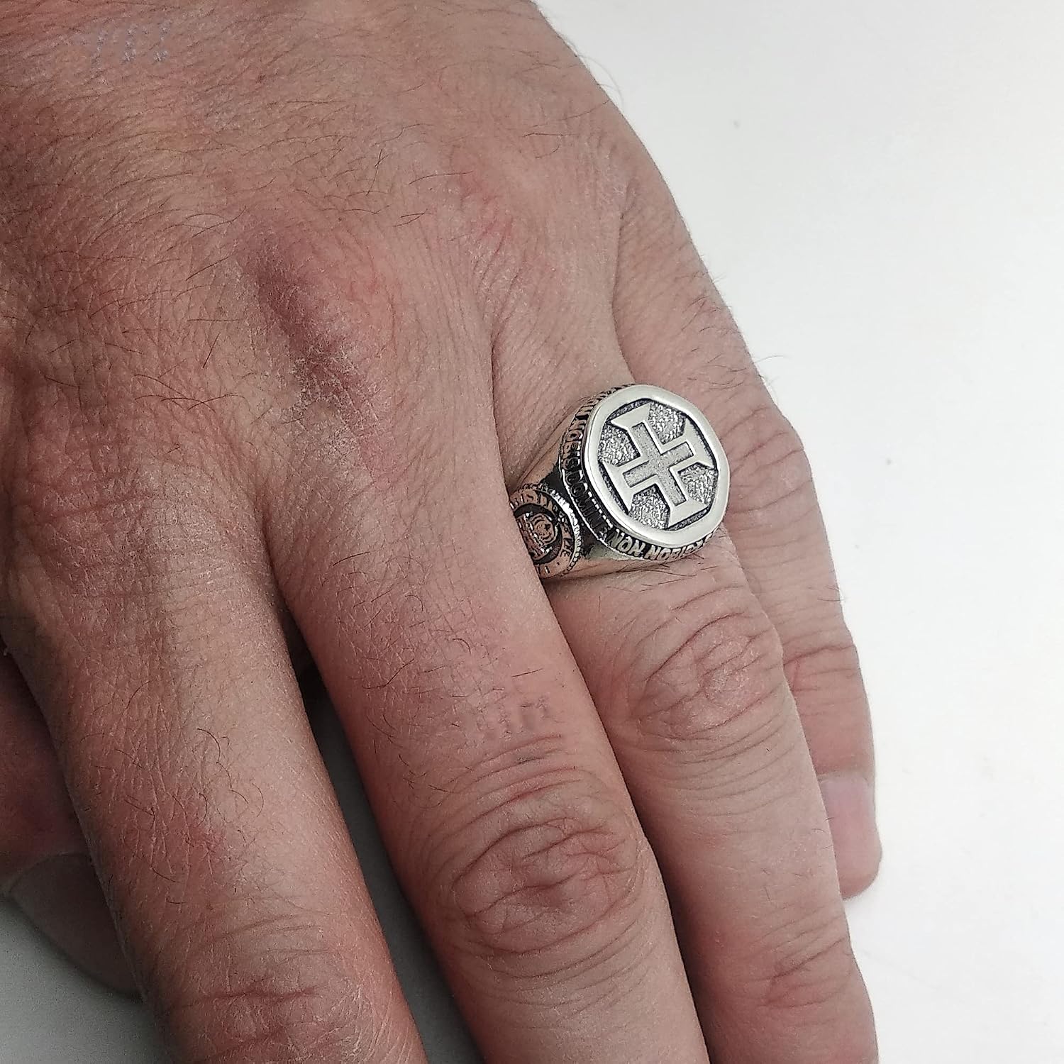 Order of Christ, Order of Solomon's Temple Signet, Knights Templar Cross Silver 925 Ring