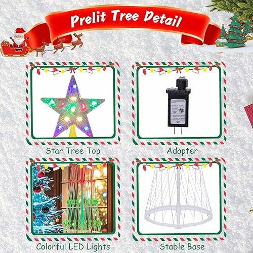 Miniatura 9 de Chonsun Árbol de Navidad blanco pequeño de acrílico con luces blancas cálidas, mini árbol de Navidad de mesa para fiestas de vacaciones, accesorios