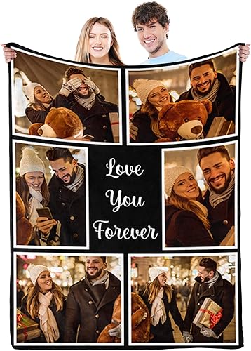 Miniatura 7 de Gemuniya Regalos personalizados para el día de San Valentín para novio, novia, mantas de fotos personalizadas con nombres, regalos de cumpleaños con