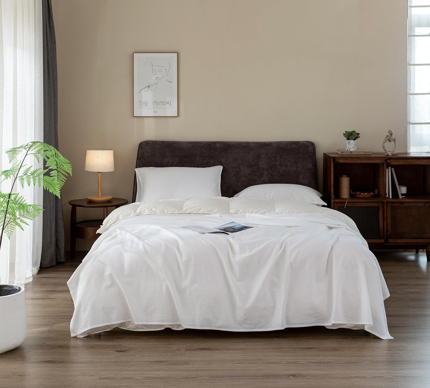 EVERLY Linen Sheets Set Twin Size,100% French Pure Linen Sheets Set,3Pieces (1Flat Sheet,1Fitted Sheet,1Pillowcase) Suitable for Hot Sleepers, Stonewash Deep Pocket Natural Bedding Set-White-Twin - Image 7