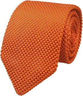 Men's Skinny Knit Tie Vintage Casual Formal Designer Necktie Pointed Bottom