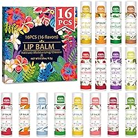 Vista 1 de 16 Pack Lip Balm, Natural Lip Balm Bulk with Vitamin E and Coconut Oil, Bulk Moisturizing Lip Balms for Dry Lips-16 Flavors