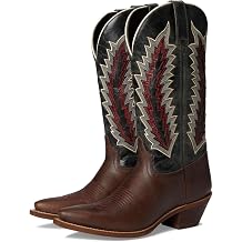 Laredo Womens Cadence Embroidered Snip Toe Pull On Casual Boots Mid Calf Low Heel 1-2" - Brown