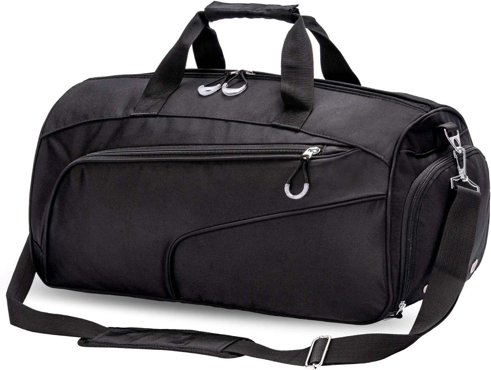 Sports Gym Bag with Shoes Compartment &Wet Pocket Gym Duffel Bag Overnight Bag for Men and Women - Black