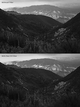Tiffen 49mm Red 25 Filter Increase Contrast in Black and White Photography