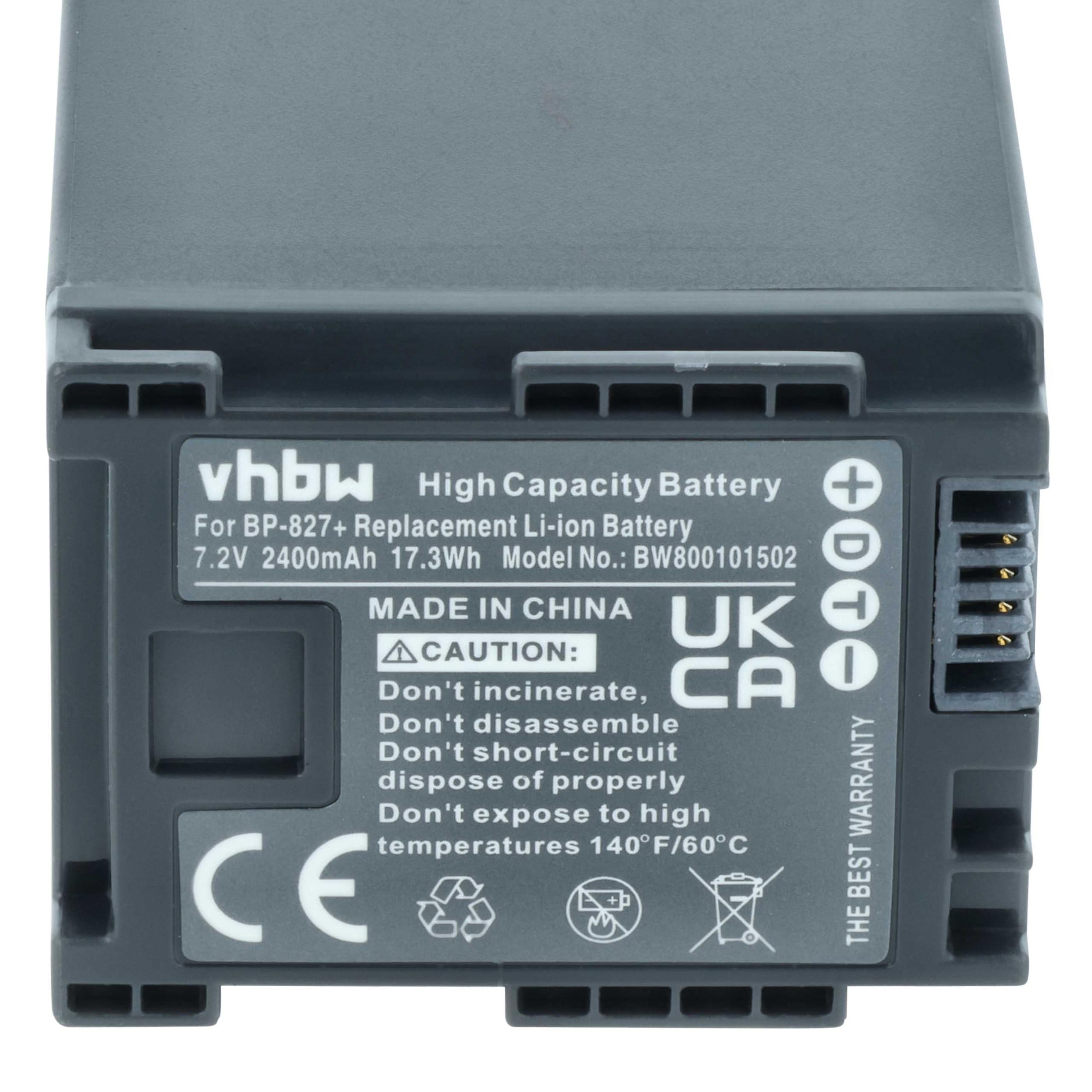 vhbw batteria compatibile con Canon serie HG HG20, HG21 videocamera camcorder (2400mAh, 7,2V, Li-Ion) con infochip