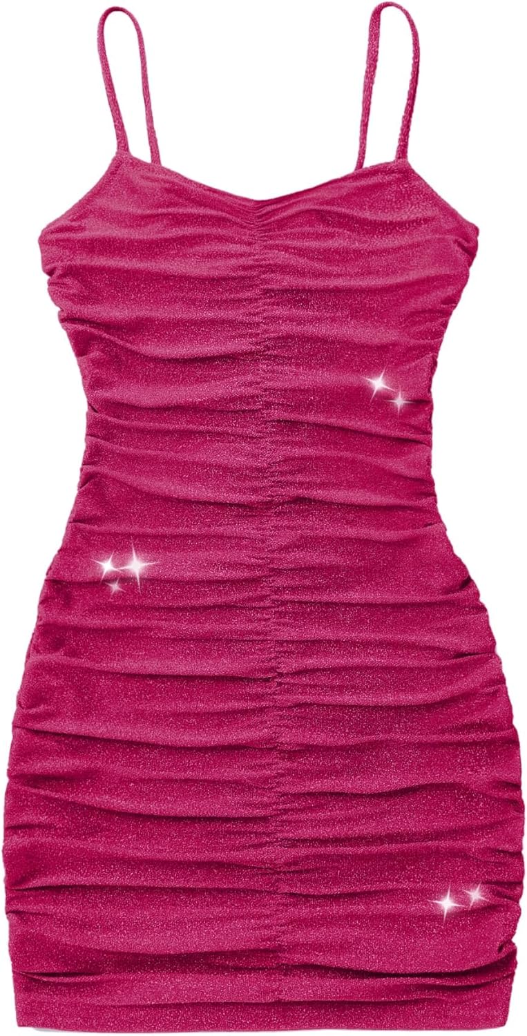 EXARUS Girls School Dance Formal Dress Tween Prom Party Teen Special Occasion Graduation Short Fitted Bodycon Dresses