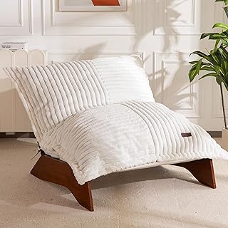 MAXYOYO Adjustable Living Room Chair, 3-Position Bean Bag Chair with Removable Cover, Upholstered Accent