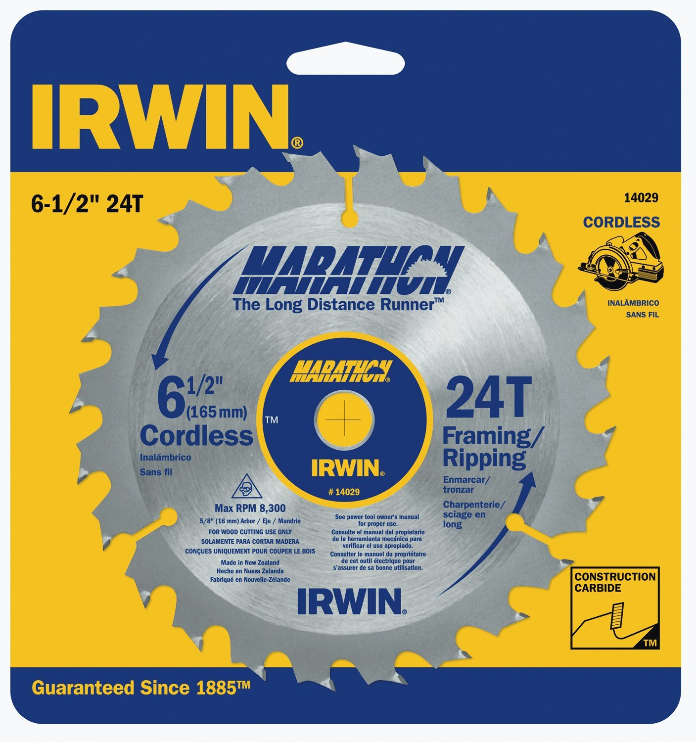 Irwin Marathon 14029 6-1/2" 24T Marathon Cordless Circular Saw Blade
