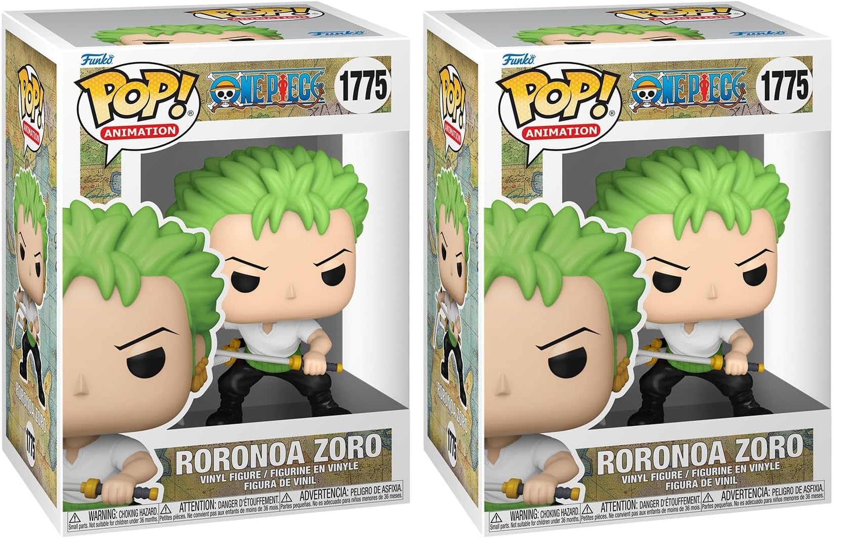 Funko Pop! Animation: One Piece - Roronoa Zoro w/Chase (Styles Vary) - Vinyl-Sammelfigur - Geschenkidee - Offizielle Handelswaren - Spielzeug Für Kinder und Erwachsene - Anime Fans (Packung mit 2)